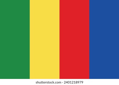 Ethiopia flag color, green yellow red and blue, Ethiopia flag color vector illustration.
