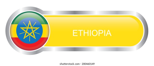 Ethiopia Flag glossy banner