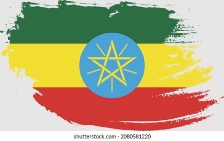 Ethiopia flag in grunge style