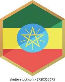 Ethiopia Flag Hexagonal Shape National Identity Symbol