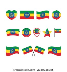 Ethiopia flag in shield shape. Vector illustration. 33168485 Vector Art at  Vecteezy