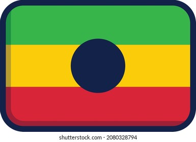 Ethiopia flag illustration icon design flat