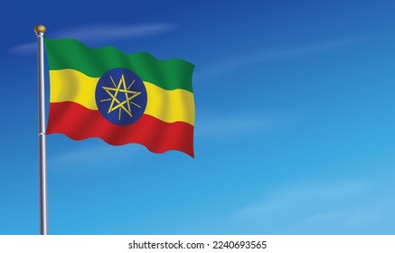 Ethiopia Flag for Independence Day Background  Vector Illustration