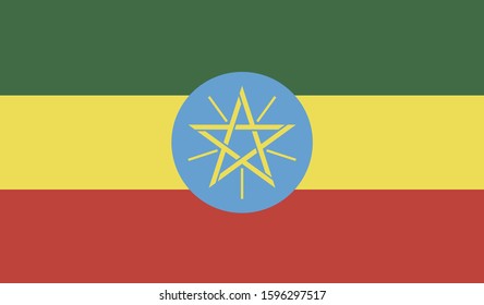 Ethiopia flag national African flat icon, Africa illustration vector 