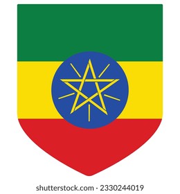 Ethiopia flag shape. Flag of Ethiopia design shape. 