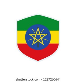 Ethiopia flag. Ethiopia shield flag.