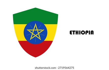 Bandeira da Etiópia em forma de escudo (emblema)