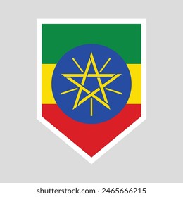 Ethiopia Flag in Shield Shape Frame