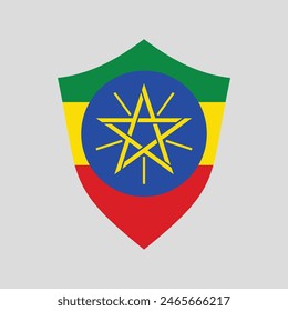 Ethiopia Flag in Shield Shape Frame