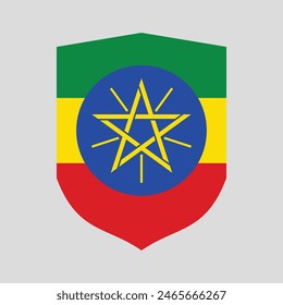 Ethiopia Flag in Shield Shape Frame