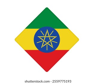 Ethiopia flag square shaped. vector