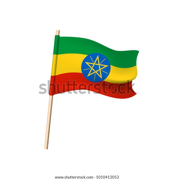 Ethiopia Flag Star On Blue Circle Stock Vector Royalty Free