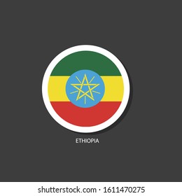 Ethiopia flag Vector circle with flags.