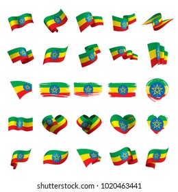 Ethiopia flag, vector illustration