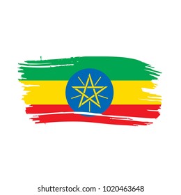 Ethiopia flag, vector illustration