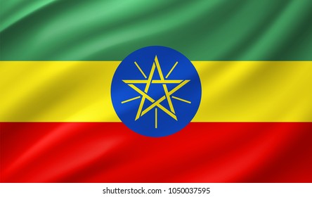 Ethiopia Flag in Vector Illustration