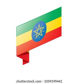 Ethiopia flag, vector illustration