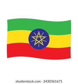 Diseño de ilustración vectorial de bandera de Etiopía
