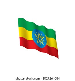 Ethiopia flag, vector illustration on a white background