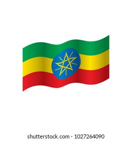 Ethiopia flag, vector illustration on a white background
