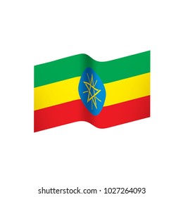 Ethiopia flag, vector illustration on a white background