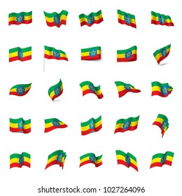 Ethiopia flag, vector illustration on a white background