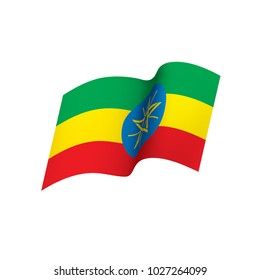 Ethiopia flag, vector illustration on a white background