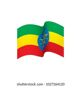 Ethiopia flag, vector illustration on a white background