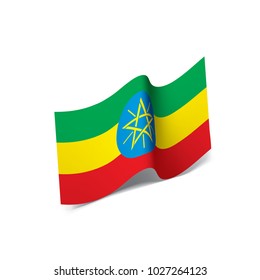 Ethiopia flag, vector illustration on a white background