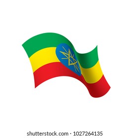 Ethiopia flag, vector illustration on a white background