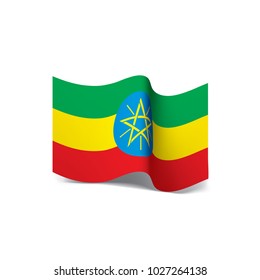 Ethiopia flag, vector illustration on a white background