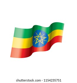 Ethiopia flag, vector illustration on a white background