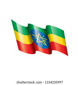 Ethiopia flag, vector illustration on a white background