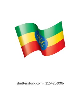 Ethiopia flag, vector illustration on a white background