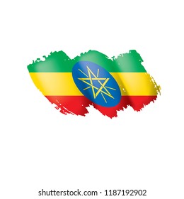 Ethiopia flag, vector illustration on a white background.