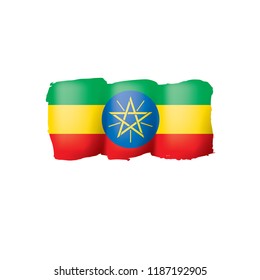 Ethiopia flag, vector illustration on a white background.