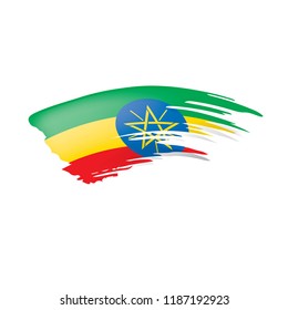 Ethiopia flag, vector illustration on a white background.