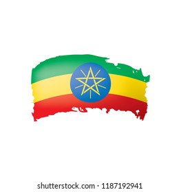 Ethiopia flag, vector illustration on a white background.