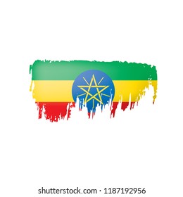 Ethiopia flag, vector illustration on a white background.