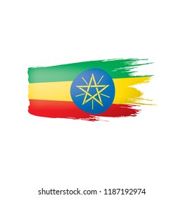 Ethiopia flag, vector illustration on a white background.