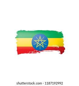 Ethiopia flag, vector illustration on a white background.