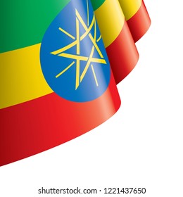 Ethiopia flag, vector illustration on a white background