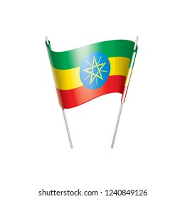 Ethiopia flag, vector illustration on a white background