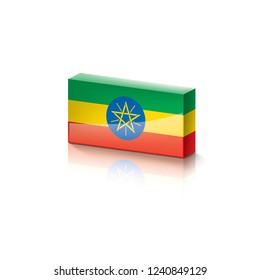 Ethiopia flag, vector illustration on a white background