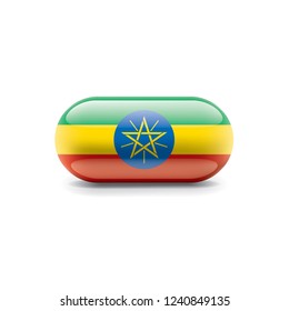Ethiopia flag, vector illustration on a white background