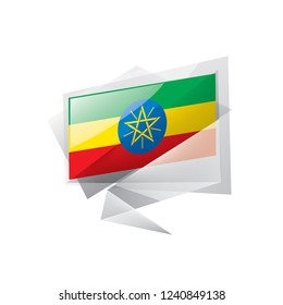 Ethiopia flag, vector illustration on a white background