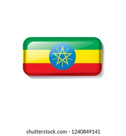 Ethiopia flag, vector illustration on a white background
