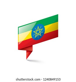 Ethiopia flag, vector illustration on a white background