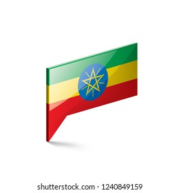 Ethiopia flag, vector illustration on a white background