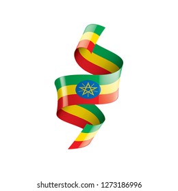Ethiopia flag, vector illustration on a white background
